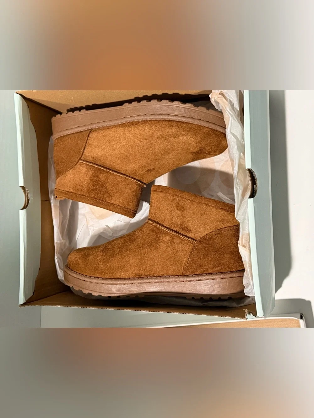 SO Brown Suede Faux Fur Lined Ankle Booties
